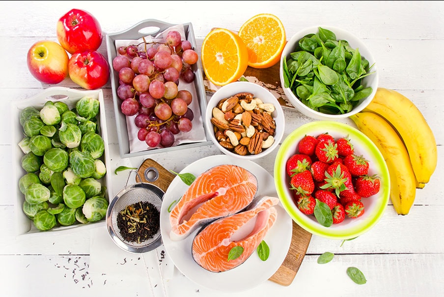 Mix frutta verdura salmone